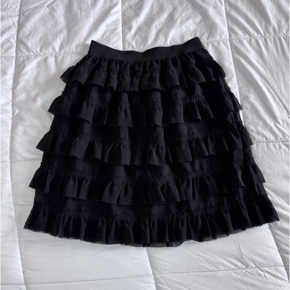 Dresses & Skirts - BYSI Women's Skirt Pencil Ruffle Black Size 6 Elastic Waist, Lined With Shorts